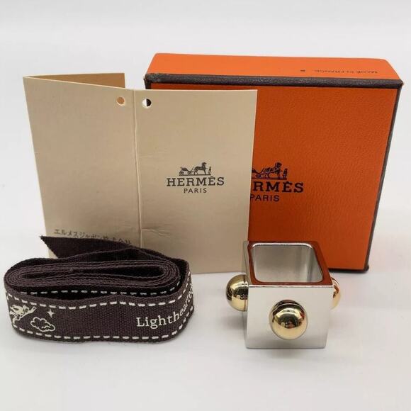 Hermès Accessories - Hermes Chaine d'Ancre Scarf Ring Silver x Gold W/Box